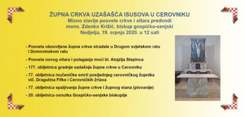 Cerovnik: posveta crkve i novog oltara