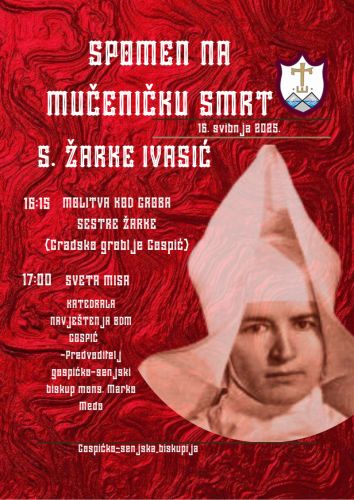 Obilježavanje 79. godišnjice mučeničke smrti s. Žarke Ivasić