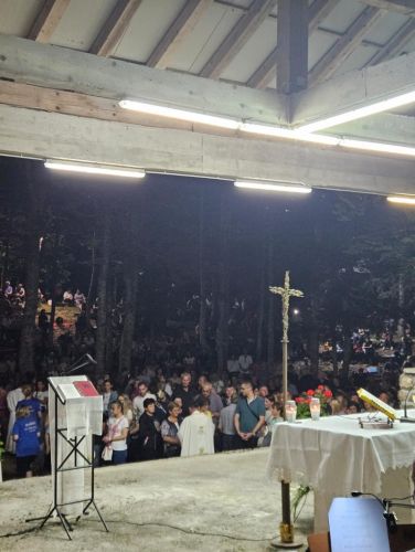 Misa bdijenja uoči Velike Gospe u svetištu Majke Božje od Krasna