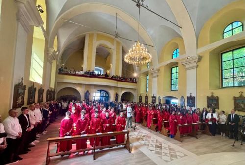 Gospićko-senjski biskup mons. Marko Medo predslavio je misu na blagdan Duhova i podijelio sakrament potvrde krizmanicima u Gospiću Gospićko-senjski biskup mons. Marko Medo predslavio je misu na blagdan Duhova i podijelio sakrament potvrde krizmanicima u Gospiću