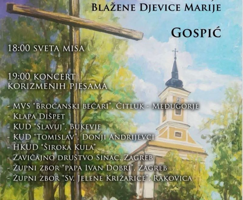 Koncert korizmenih pjesama ” Sinac pod križem” u katedrali Navještenja Blažene Djevice Marije u Gospiću