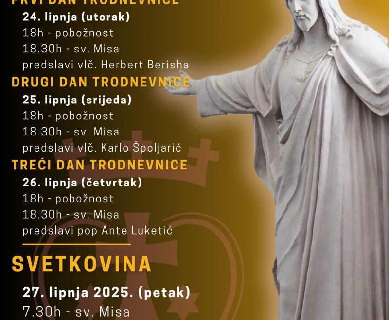 Duhovno-glazbeni lipanj u Karmelu Presvetog Srca Isusova u Gospiću  Karmel Presvetog Srca Isusova u Gospiću priprema bogat i sadržajan program u lipnju 2025., ispunjen duhovnim i glazbenim događanjima