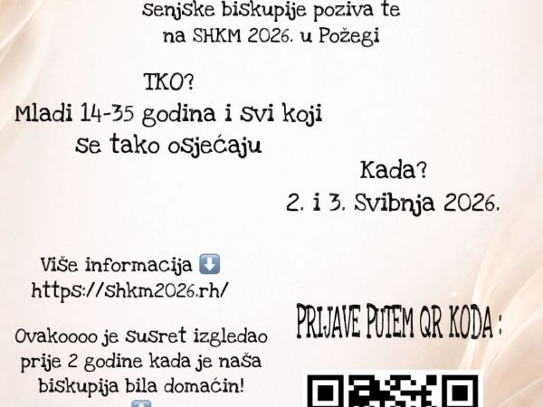 Otvorene prijave za Susret hrvatske katoličke mladeži u Požegi 2026.